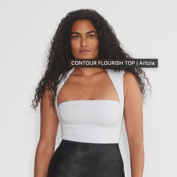 Aritzia Contour Flourish Top in White - Picture 2 of 3